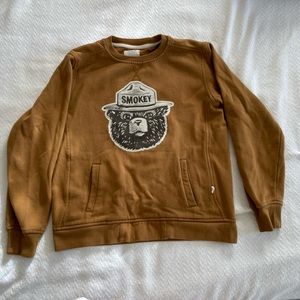 The Smokey Bear Logo Sweatshirt 🐻 The Landmark Project 🐻 Large 🐻 Bronze